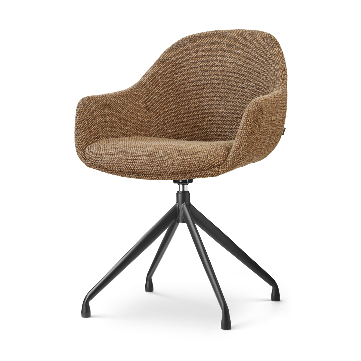 Nola-Mae draaibare eetkamerstoel bruin blend - zwart onderstel