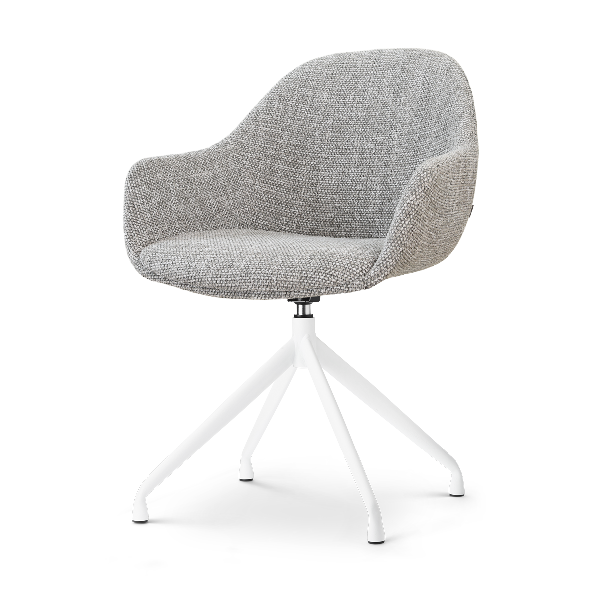 Nola-Mae draaibare eetkamerstoel grijs blend - wit onderstel