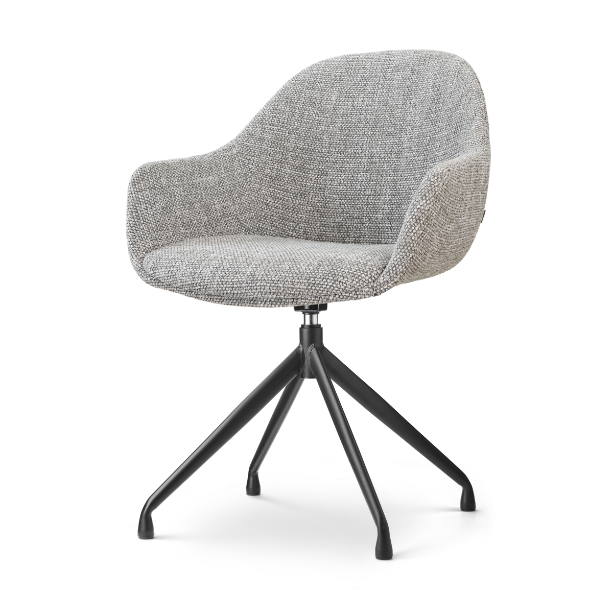 Nola-Mae draaibare eetkamerstoel grijs blend - zwart onderstel