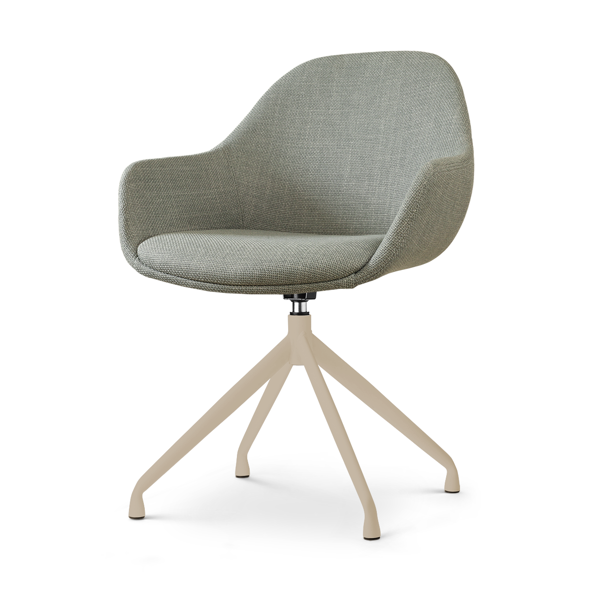 Nola-Mae draaibare eetkamerstoel saliegroen - beige onderstel
