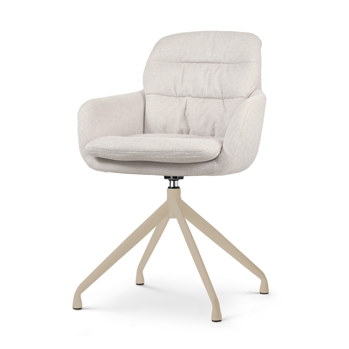 Nola-Mia draaibare eetkamerstoel beige - beige onderstel