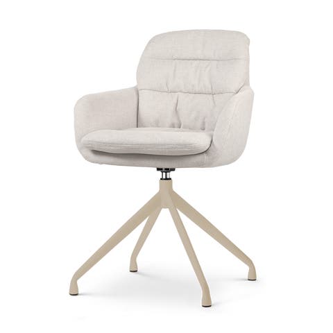 Nola-Mia draaibare eetkamerstoel beige - beige onderstel