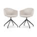 Nola-Otis draaibare eetkamerstoel beige - zwart onderstel - set van 2