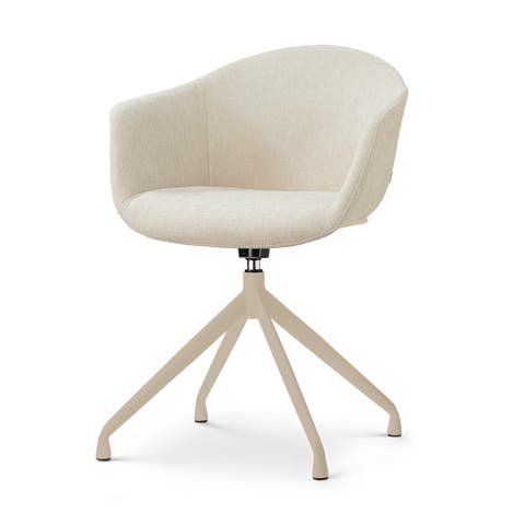 Nola-Otis draaibare eetkamerstoel cottonbeige - beige onderstel