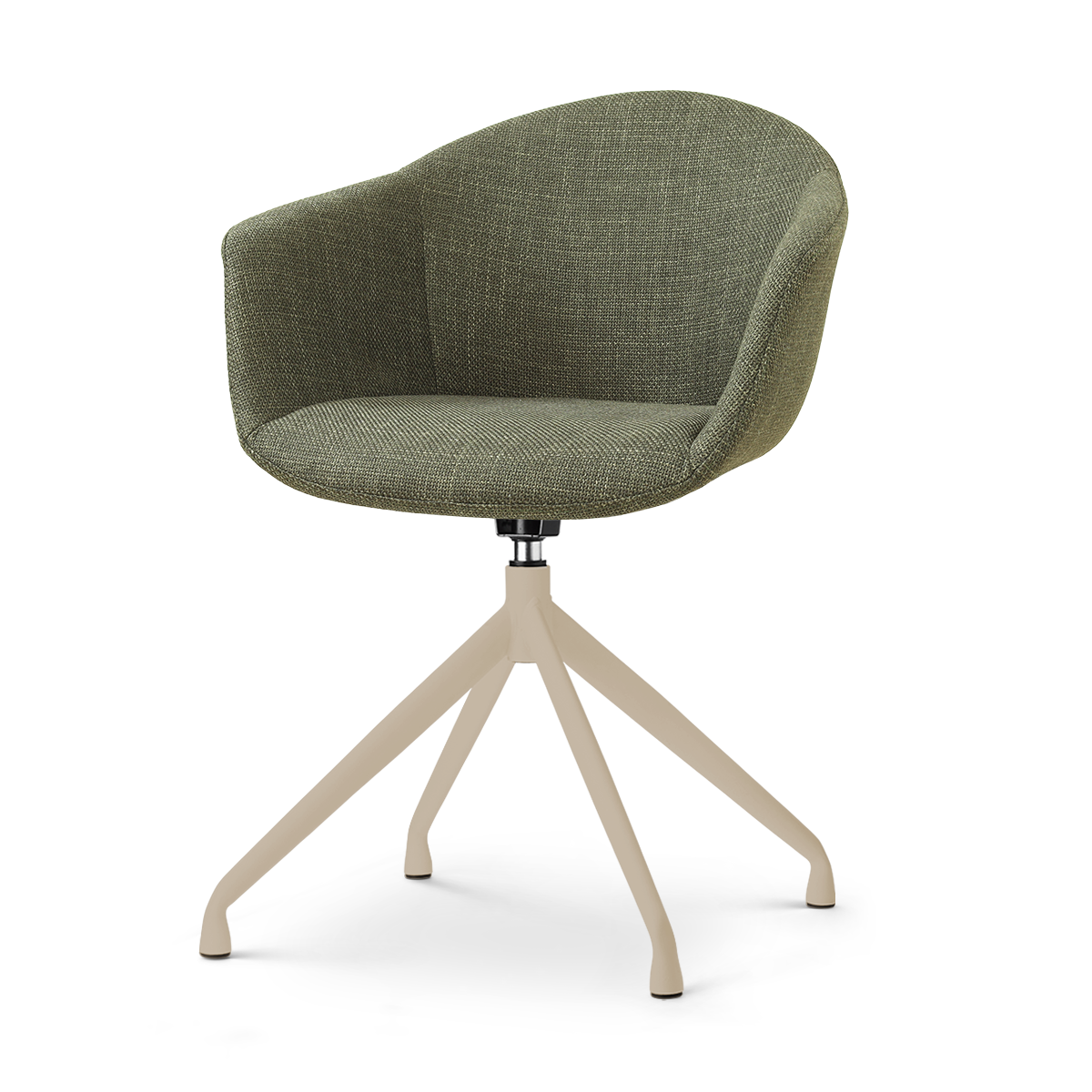 Nola-Otis draaibare eetkamerstoel forestgroen - beige onderstel