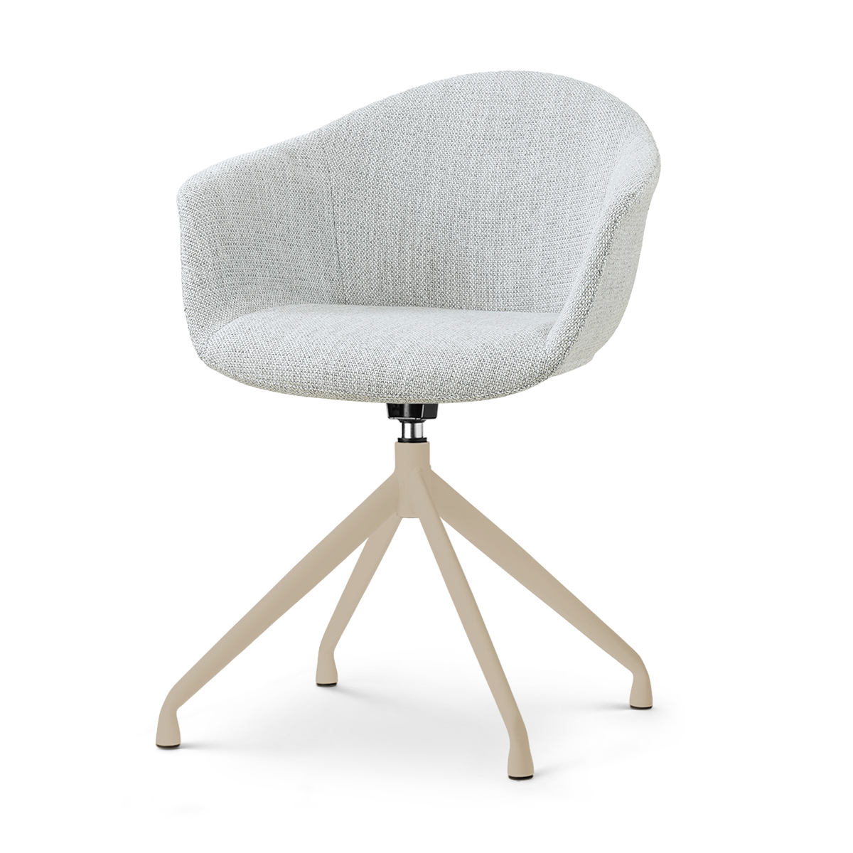 Nola-Otis draaibare eetkamerstoel grijs melange - beige onderstel