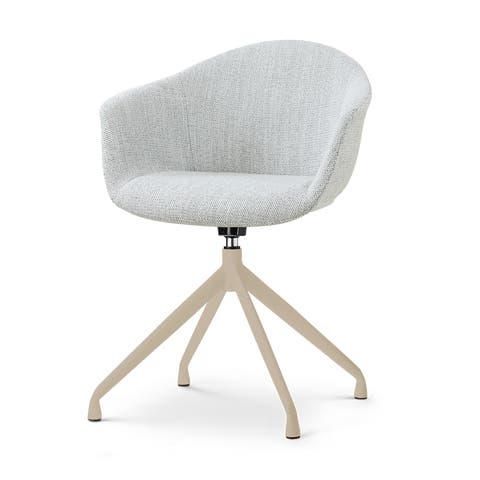 Nola-Otis draaibare eetkamerstoel grijs melange - beige onderstel