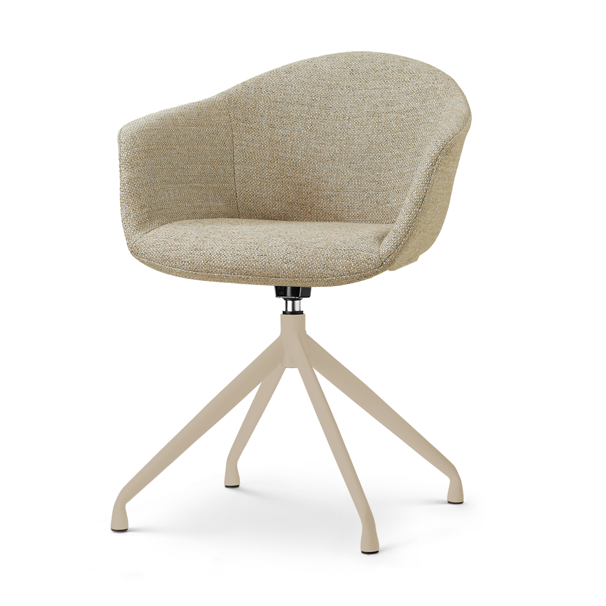 Nola-Otis draaibare eetkamerstoel taupe melange - beige onderstel