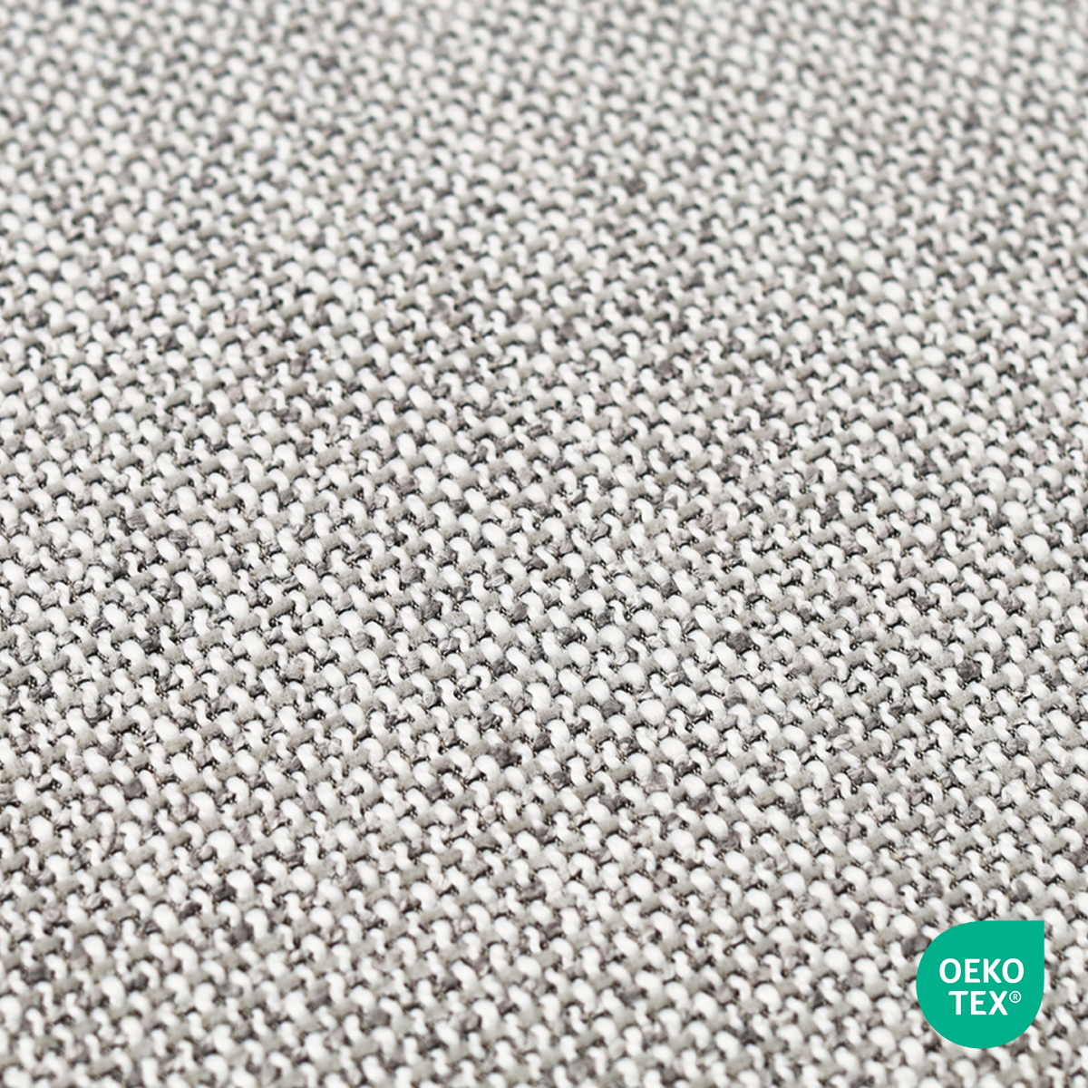 grijs gemeleerd gestoffeerde draaibare eetkamerstoel -  wit onderstel nola-otis