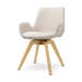 Noor-Eef draaibare eetkamerstoel beige - houten onderstel