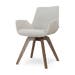 Noor-Eef draaibare eetkamerstoel beige gemêleerd - walnoot houten onderstel
