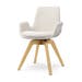 Noor-Eef draaibare eetkamerstoel bouclé beige - houten onderstel