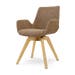 Noor-Eef draaibare eetkamerstoel bruin blend - houten onderstel