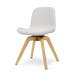 Noor-Fé draaibare eetkamerstoel bouclé beige - houten onderstel