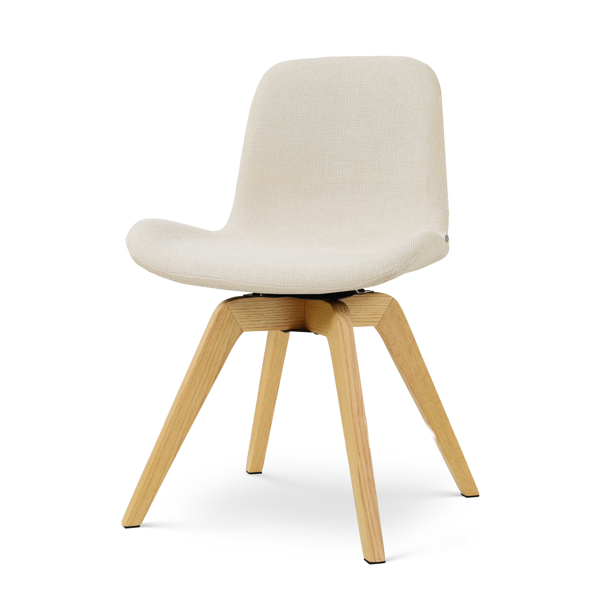 Noor-Fé draaibare eetkamerstoel cottonbeige - houten onderstel