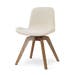Noor-Fé draaibare eetkamerstoel cottonbeige - walnoot houten onderstel