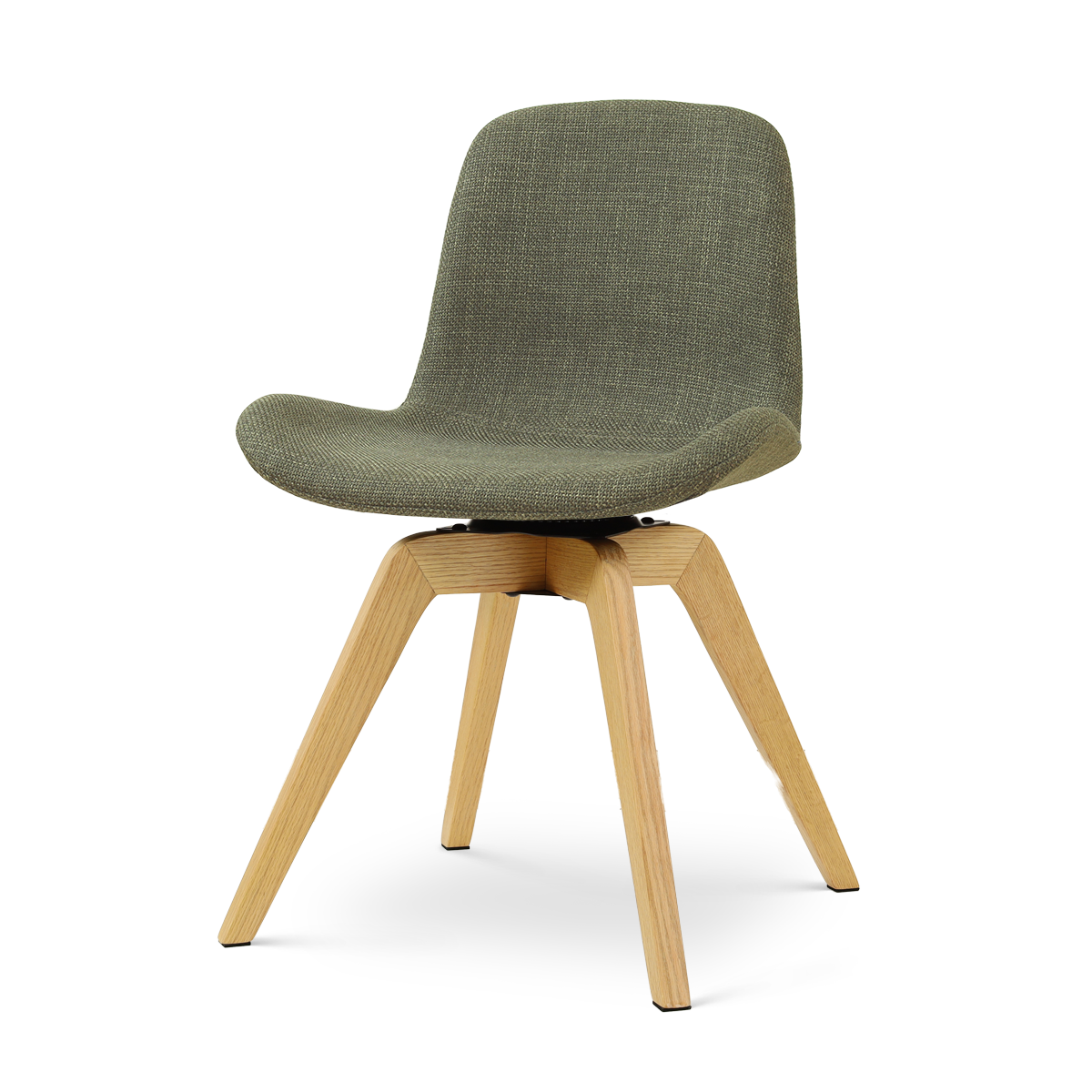 Noor-Fé draaibare eetkamerstoel forestgroen - houten onderstel