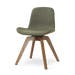 Noor-Fé draaibare eetkamerstoel forestgroen - walnoot houten onderstel