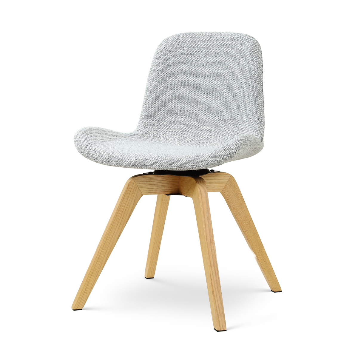 Noor-Fé draaibare eetkamerstoel grijs melange - houten onderstel