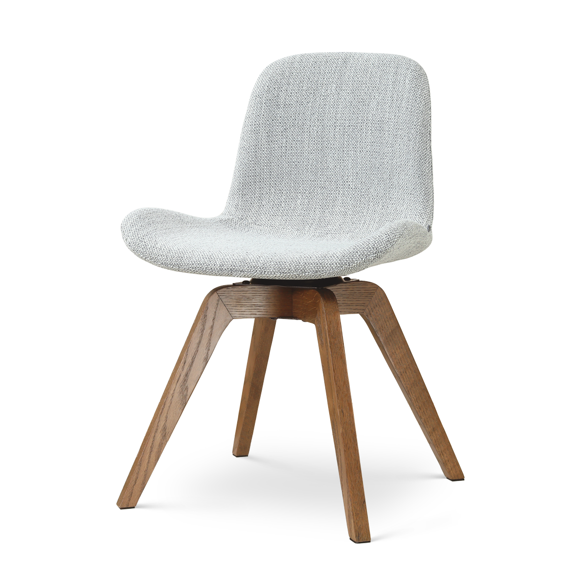 Noor-Fé draaibare eetkamerstoel grijs melange - walnoot houten onderstel