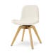 Noor-Fé draaibare eetkamerstoel rib beige - houten onderstel