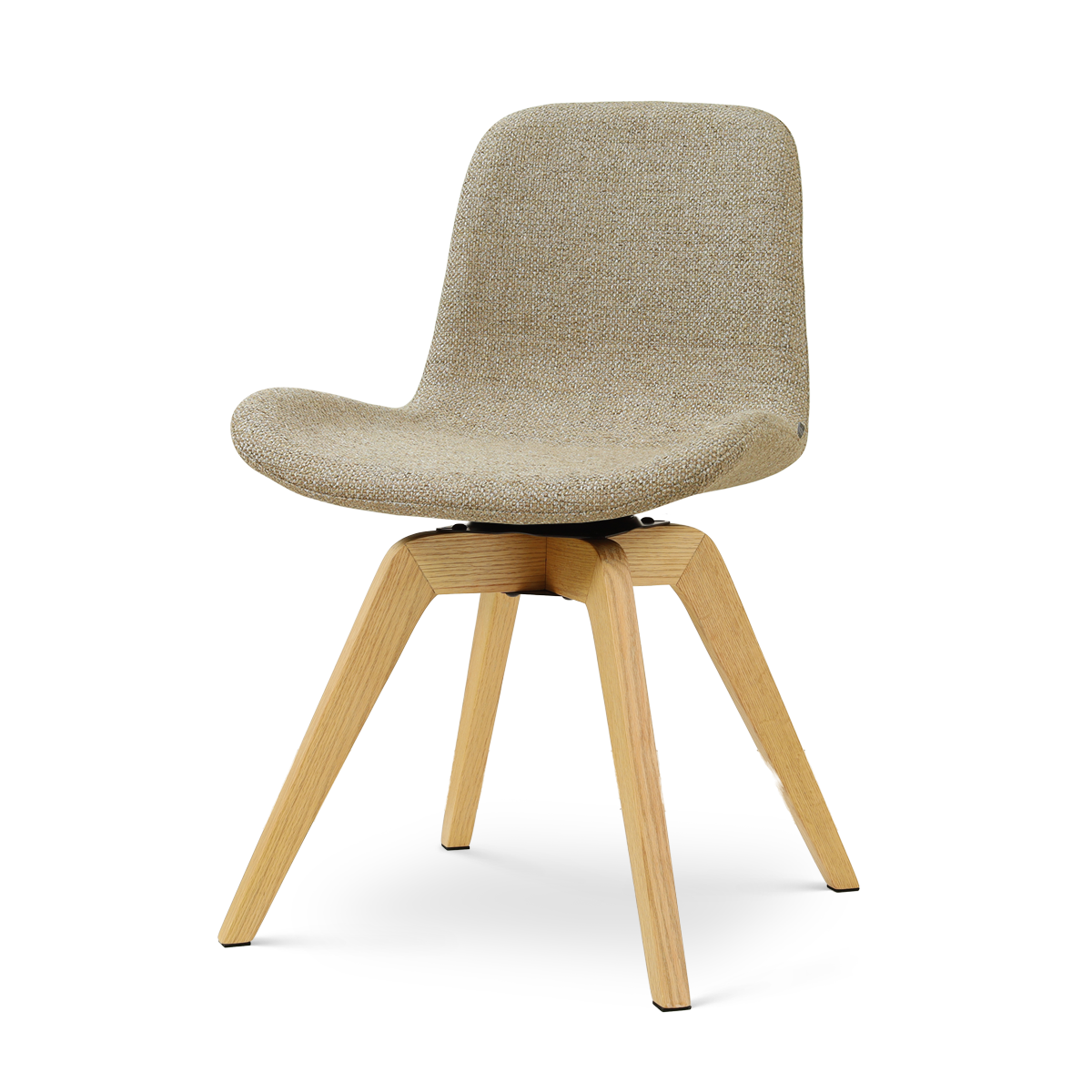 Noor-Fé draaibare eetkamerstoel taupe melange - houten onderstel