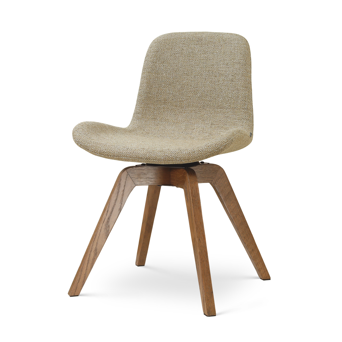 Noor-Fé draaibare eetkamerstoel taupe melange - walnoot houten onderstel