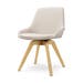 Noor-Isa draaibare eetkamerstoel beige - houten onderstel
