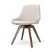 Noor-Isa draaibare eetkamerstoel beige - walnoot houten onderstel