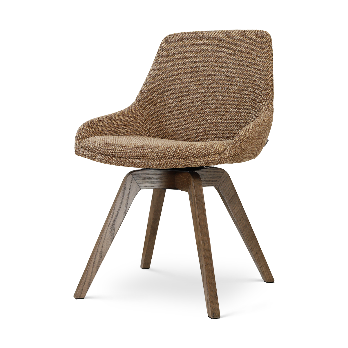 Noor-Isa draaibare eetkamerstoel bruin blend - walnoot houten onderstel