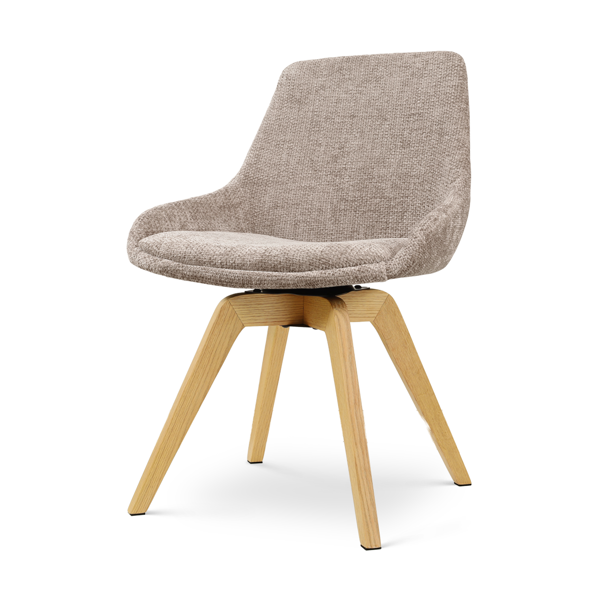 Noor-Isa draaibare eetkamerstoel bruin - houten onderstel