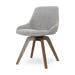 Noor-Isa draaibare eetkamerstoel grijs blend - walnoot houten onderstel