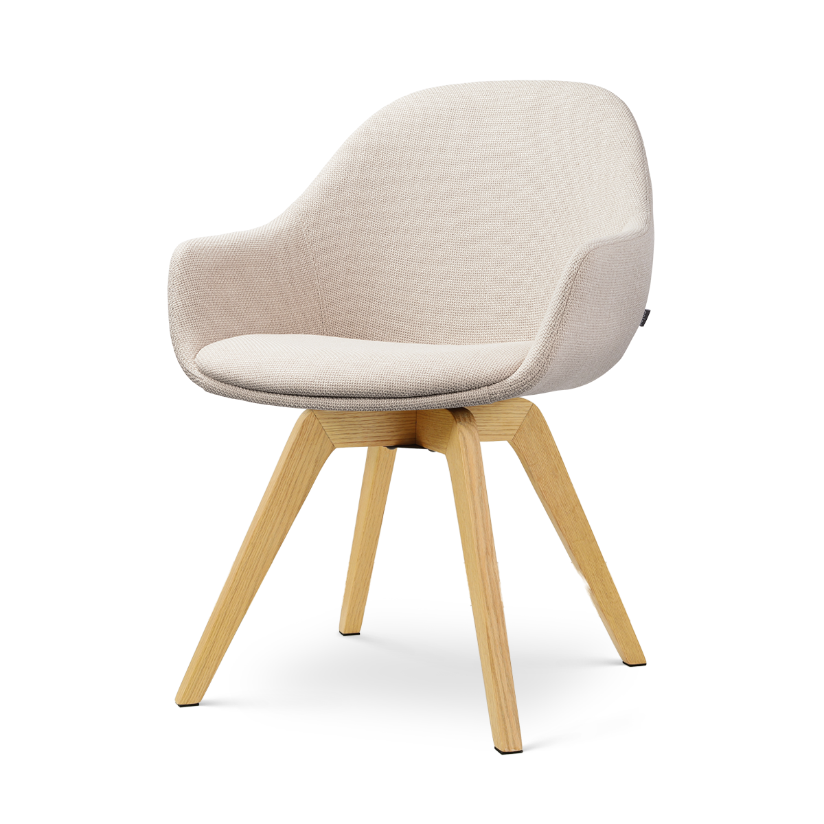 Noor-Mae draaibare eetkamerstoel beige - houten onderstel
