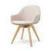 Noor-Mae draaibare eetkamerstoel beige - houten onderstel