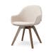 Noor-Mae draaibare eetkamerstoel beige - walnoot houten onderstel