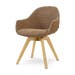 Noor-Mae draaibare eetkamerstoel bruin blend - houten onderstel