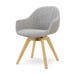 Noor-Mae draaibare eetkamerstoel grijs blend - houten onderstel