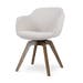 Noor-Mare draaibare eetkamerstoel bouclé beige - walnoot houten onderstel