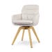 Noor-Mia draaibare eetkamerstoel beige - houten onderstel