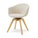 Noor-Otis draaibare eetkamerstoel cottonbeige - houten onderstel