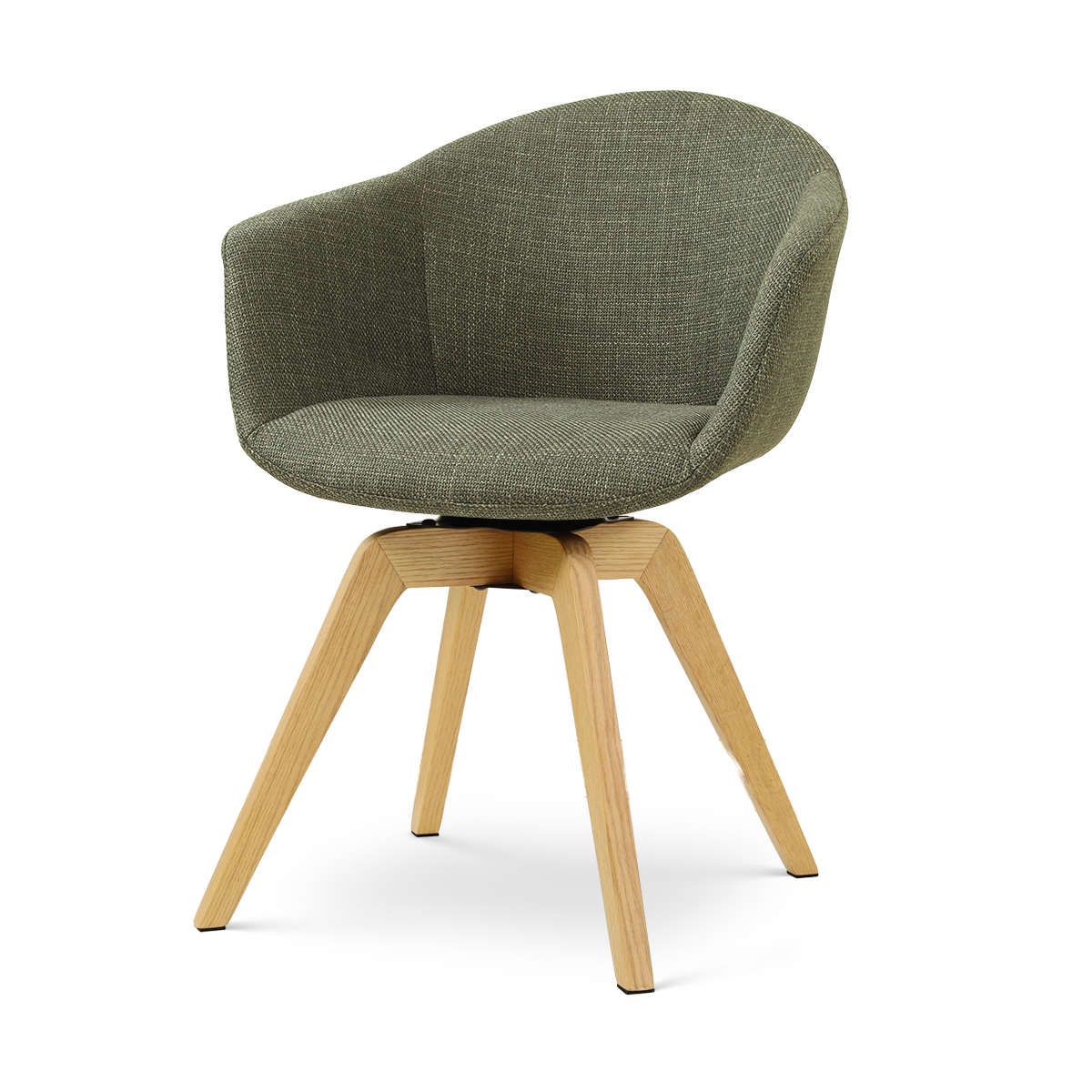 Noor-Otis draaibare eetkamerstoel forestgroen - houten onderstel