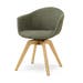 Noor-Otis draaibare eetkamerstoel forestgroen - houten onderstel