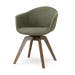 Noor-Otis draaibare eetkamerstoel forestgroen - walnoot houten onderstel