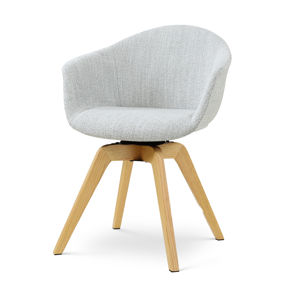 Noor-Otis draaibare eetkamerstoel grijs melange - houten onderstel