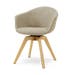 Noor-Otis draaibare eetkamerstoel taupe melange - houten onderstel