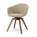 Noor-Otis draaibare eetkamerstoel taupe melange - walnoot houten onderstel