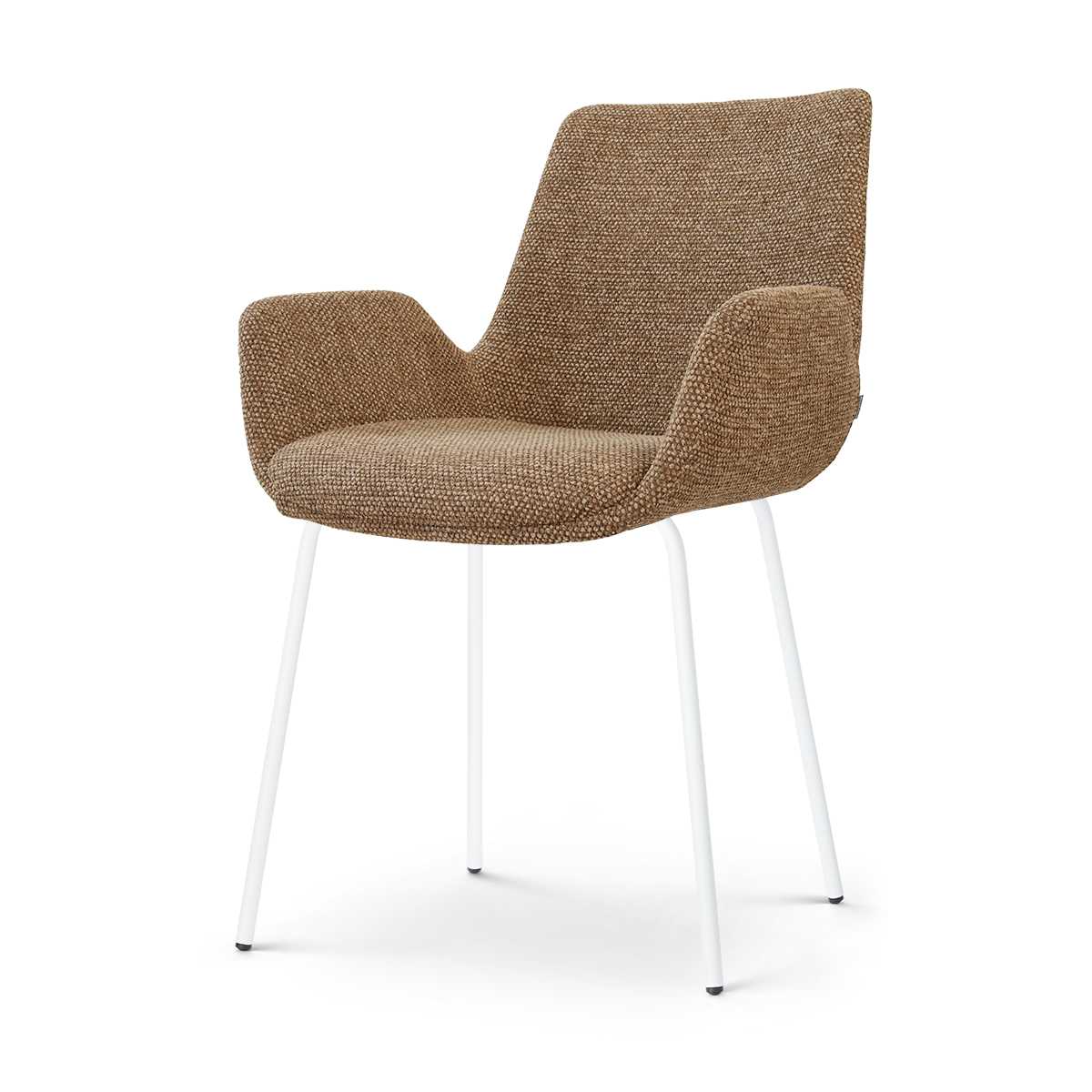 Nora-Eef eetkamerstoel bruin blend - wit onderstel