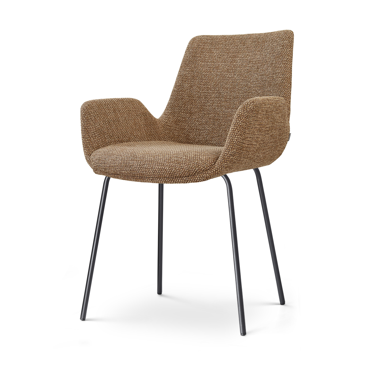 Nora-Eef eetkamerstoel bruin blend - zwart onderstel