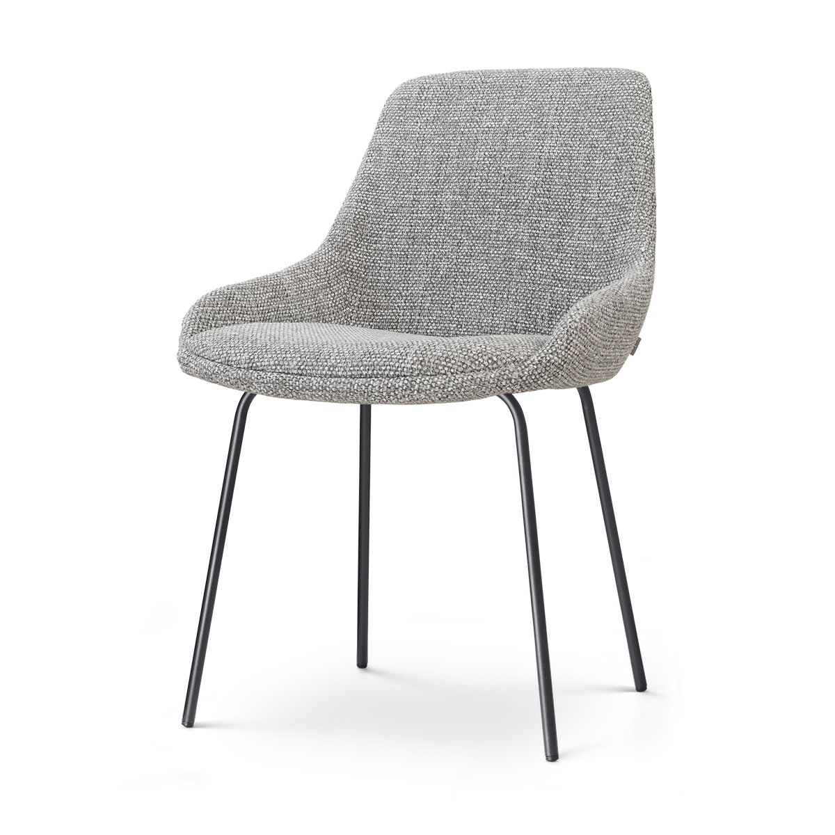 Nora-Isa eetkamerstoel grijs blend - zwart onderstel