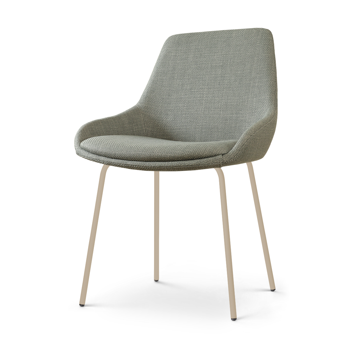 Nora-Isa eetkamerstoel saliegroen - beige onderstel